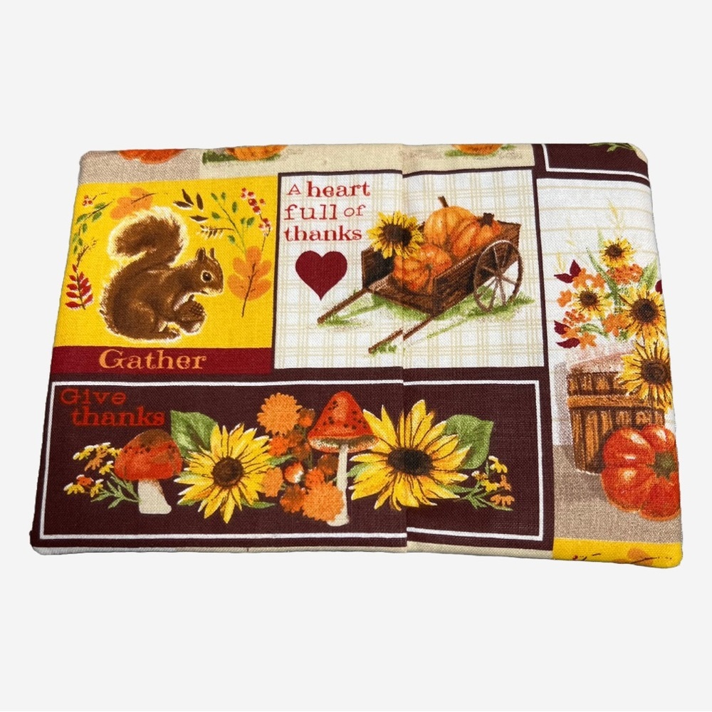 Hand Crafted Mug Rug Coaster Embroidered Cotton Fabric Padded Absorbs Liquid - Picture 2 of 5